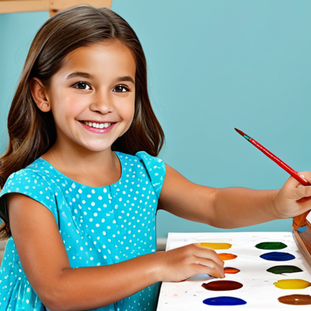 방과후지도사와 수업 운영 경험담 - Child Discovering Talent**

A young, smiling child, fully clothed, participating in a painting class...