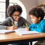 Home 19 방과후지도사 이론 필기 대비 전략 - **Prompt 1: Aspiring Educator's Study Session**
A bright, clean, and organized study room. In th...